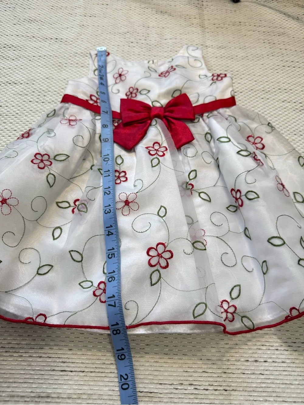 Youngland Baby Dress Girl's 24M White Red Floral Formal